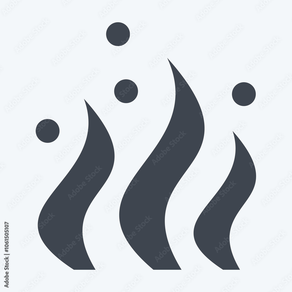 Icon Seaweed. related to Sea symbol. glyph style. simple illustration Icon Seaweed. related to Sea symbol. glyph style. simple illustration