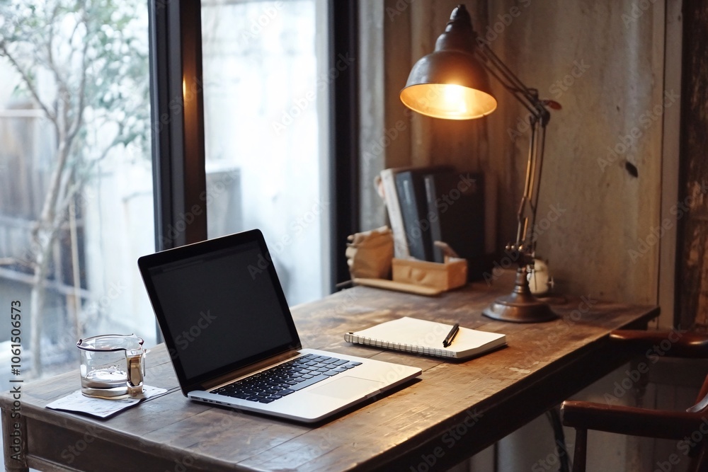 Clean and Spacious Desk Layout with Lighting Clean and Spacious Desk Layout with Lighting