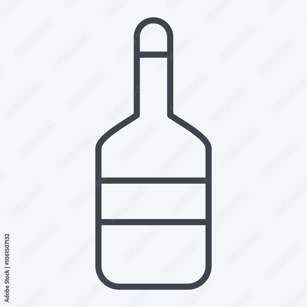 Icon Bottle. related to Sea symbol. line style. simple illustration Icon Bottle. related to Sea symbol. line style. simple illustration
