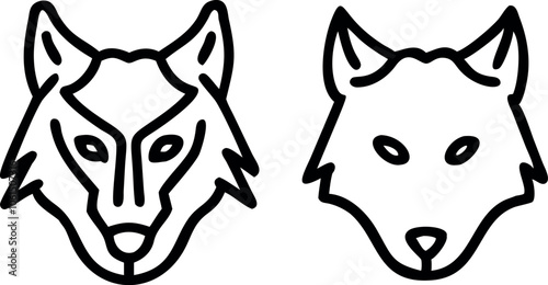 Simple Wolf Head line Art Vector
