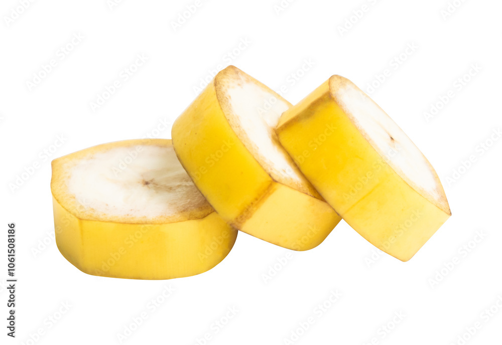 slice of banana isolated on white slice of banana isolated on white