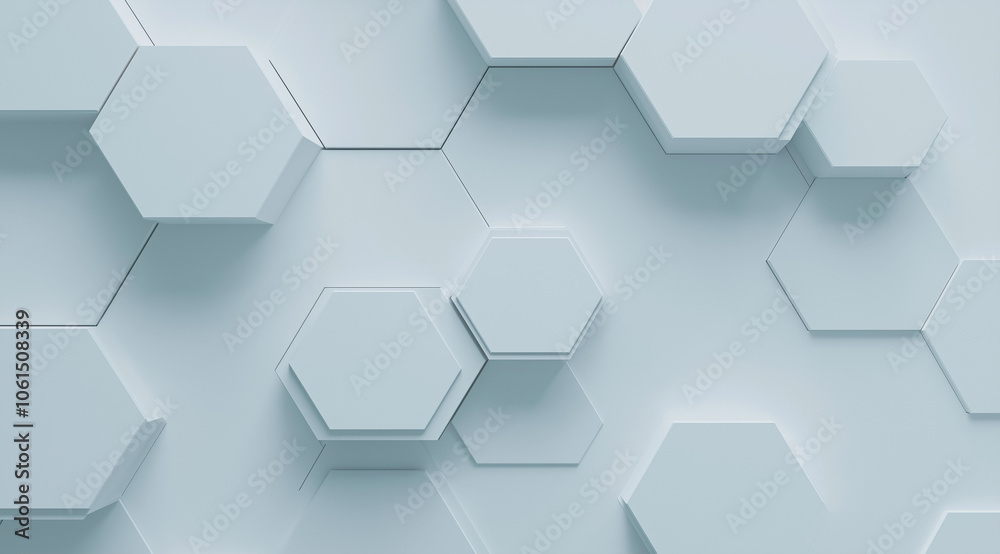 3D render of a white abstract background with hexagonal shapes in a white color. A Dimensional Texture with Abstract Arrangement, Light and Shadow, Tech Style, White Texture, Architectural, Abstract. 3D render of a white abstract background with hexagonal shapes in a white color. A Dimensional Texture with Abstract Arrangement, Light and Shadow, Tech Style, White Texture, Architectural, Abstract.