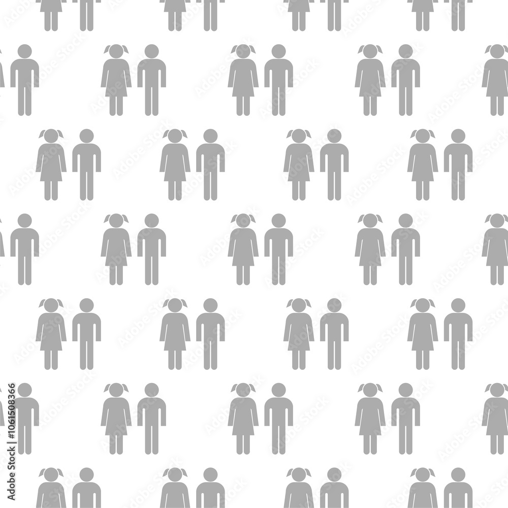 Boy and girl icon pattern seamless isolated on white background Boy and girl icon pattern seamless isolated on white background
