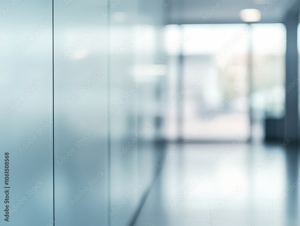 A blurred corridor with glass walls and soft lighting, creating a modern, serene atmosphere. A blurred corridor with glass walls and soft lighting, creating a modern, serene atmosphere.