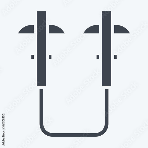 Icon Kama. related to Ninja symbol. glyph style. simple illustration