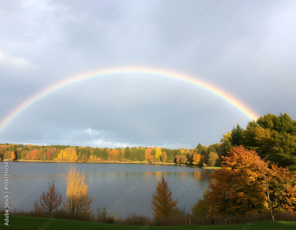 rainbow over lake rainbow over lake