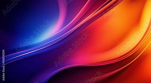 An abstract background for the red Mystic phone wallpaper, with vibrant colors. A dark blue and purple with an orange gradient in between, and smooth curves.