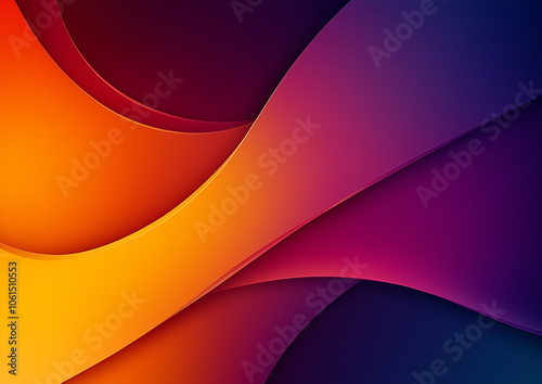 An abstract background for the red Mystic phone wallpaper, with vibrant colors. A dark blue and purple with an orange gradient in between, and smooth curves.