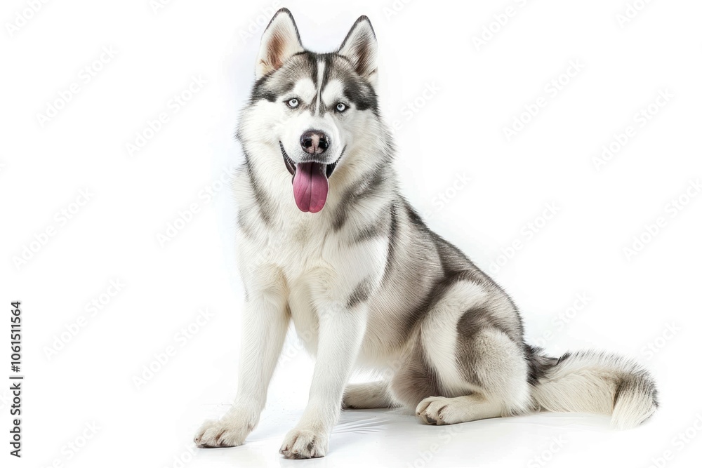 Fototapeta premium Siberian husky sitting mammal animal.