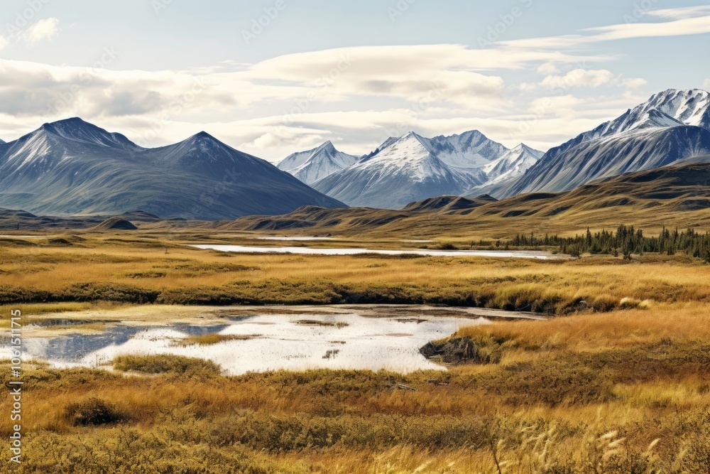 Fototapeta premium Alaska landscape nature tundra.