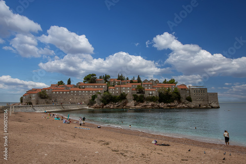 Obraz na płótnie Sveti Stefan island in the Budva riviera, Montenegro w salonie