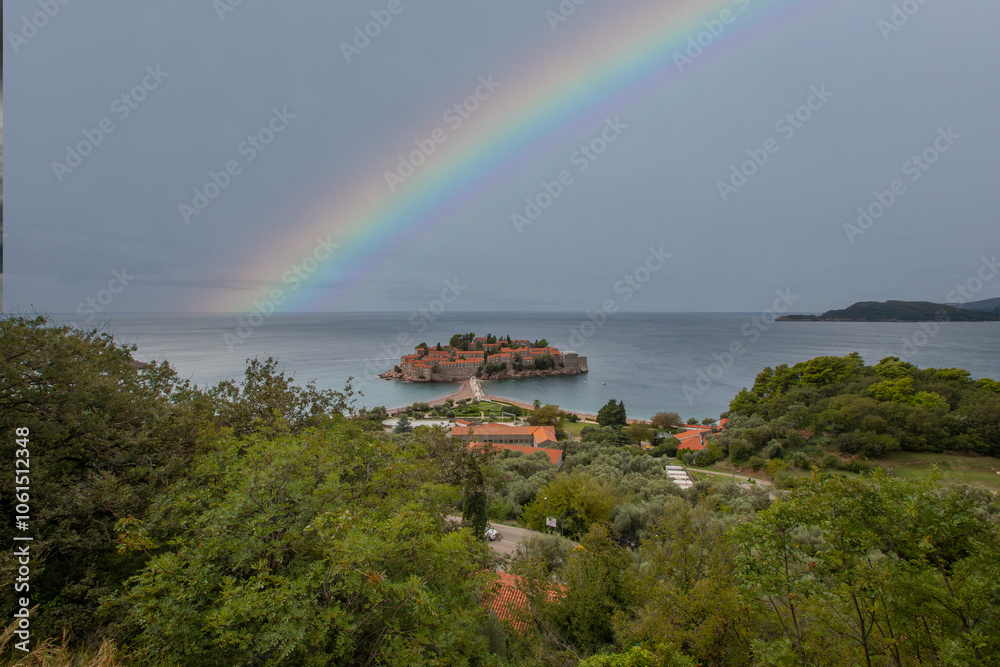 Sveti Stefan island in the Budva riviera, Montenegro