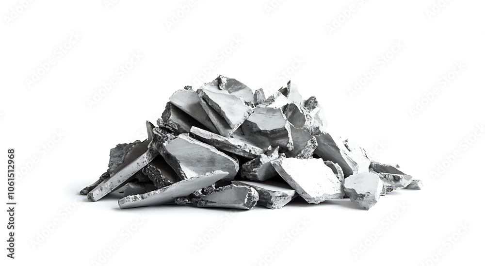 A pile of gray concrete fragments, Generative AI A pile of gray concrete fragments, Generative AI
