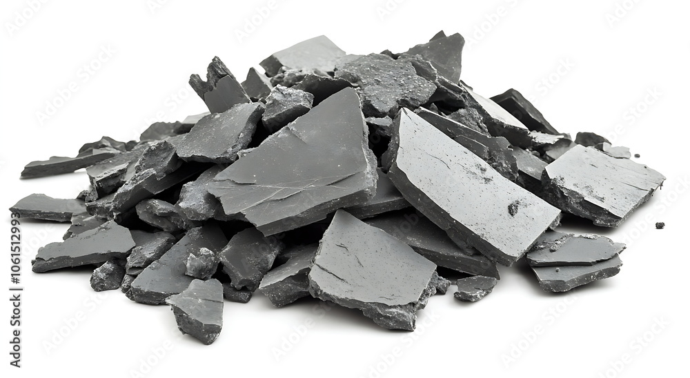 A pile of gray concrete fragments, Generative AI A pile of gray concrete fragments, Generative AI