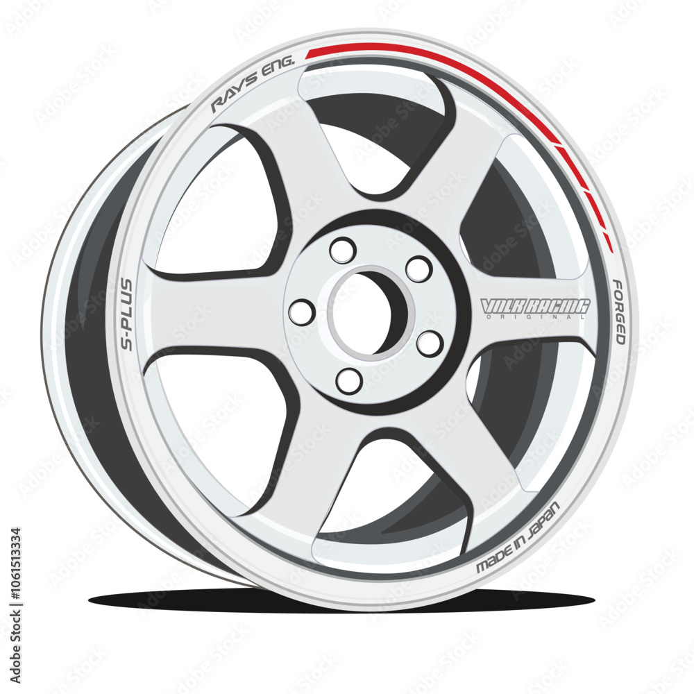  RAYS Wheels TE37 SAGA S PLUS Vector Illustration - JDM Part
