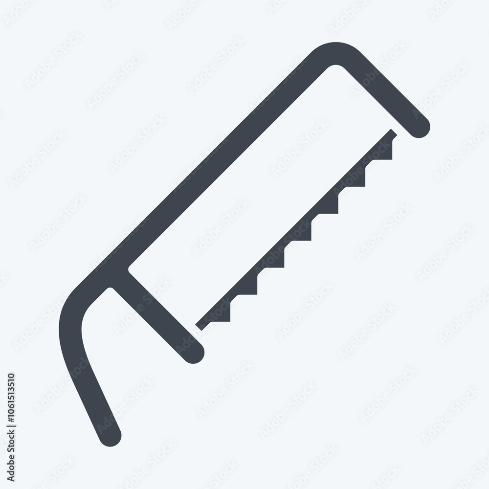 Icon Hacksaw. related to Carpentry symbol. glyph style. simple illustration Icon Hacksaw. related to Carpentry symbol. glyph style. simple illustration