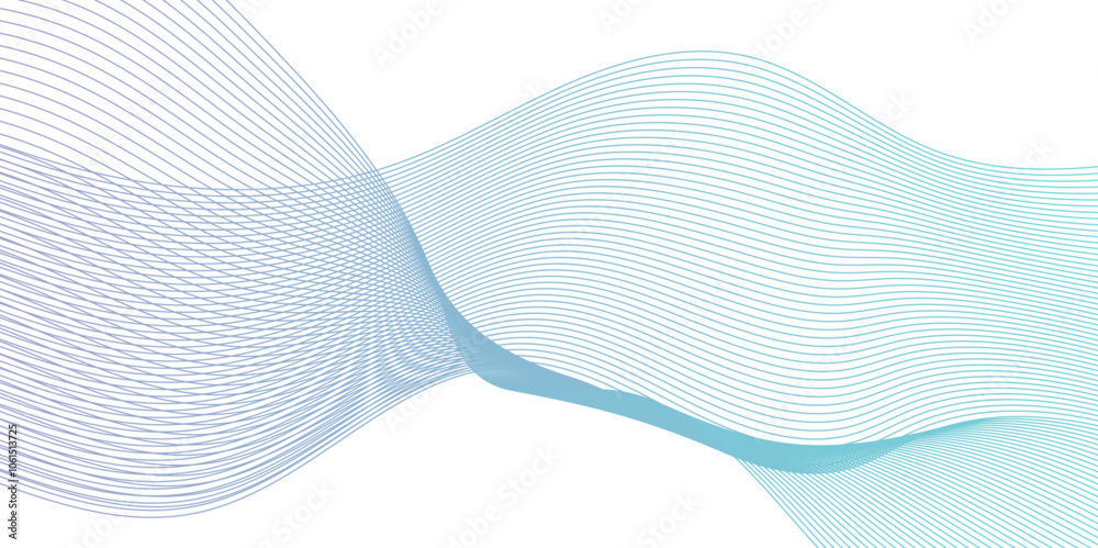 Modern abstract blue glowing technology Dynamic flowing wave blend wave colorful futuristic sound transparent lines design element background.	