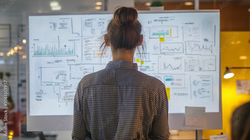 A person using a whiteboard to show the plan to follow, economic graphs can be seen, meeting room, people looking at the presenter, they are planning financially, managerial environment
A person using a whiteboard to show the plan to follow, economic graphs can be seen, meeting room, people looking at the presenter, they are planning financially, managerial environment