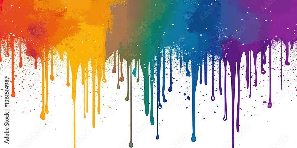 Fototapeta premium A vibrant splash of colors dripping in a gradient, showcasing artistic expression.