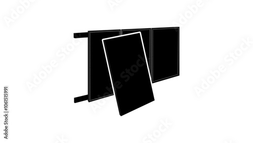 plasterboard wall, black isolated silhouette