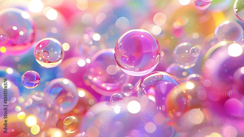 3D Rendering Colorful Round Shape Bubble Ball Collection 3D Rendering Colorful Round Shape Bubble Ball Collection