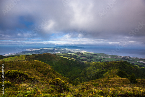 Panoramic view of Sao Miguel island , Azores , Portugal