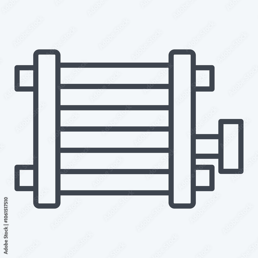 Icon Car Condenser. related to Car Parts symbol. line style. simple illustration Icon Car Condenser. related to Car Parts symbol. line style. simple illustration