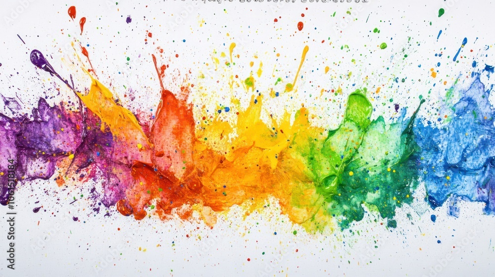 Fototapeta premium A vibrant splash of colors resembling a watercolor painting, symbolizing creativity and joy.