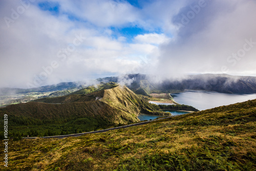 Lagoa Do Fogo lake on Sao Miguel island , Azores , Portugal