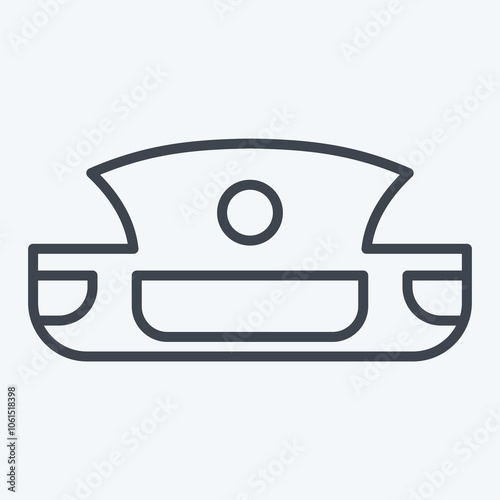 Icon Front Bumper. related to Car Parts symbol. line style. simple illustration