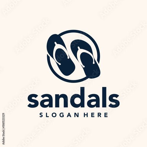 sandals logo design element vector template