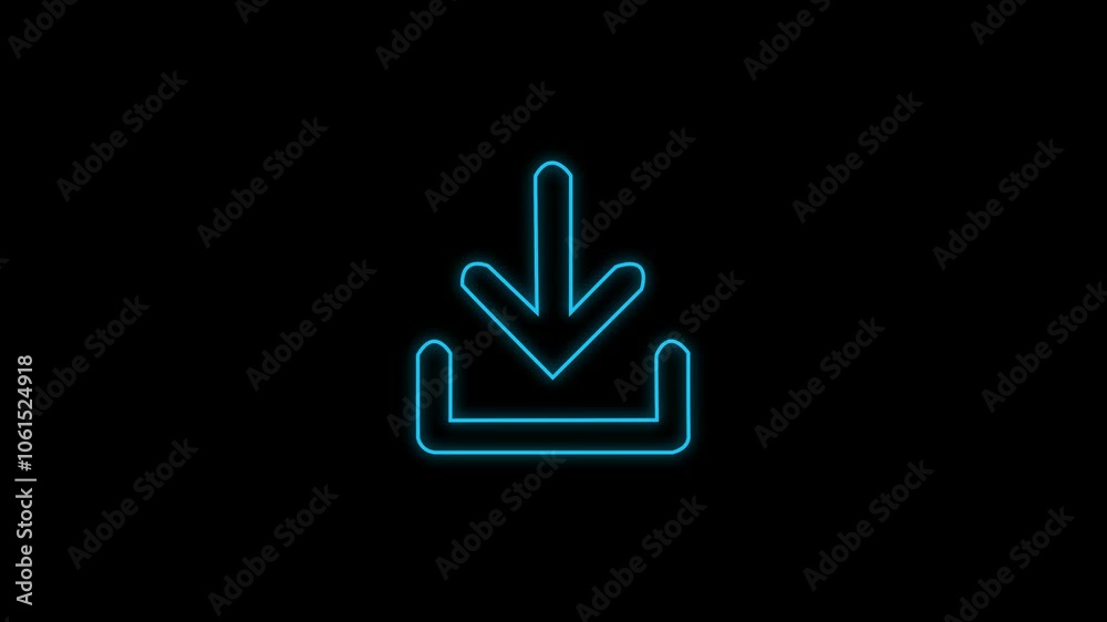 animation of cyan color download icon arrow. with download icon animation in a dark background. download bar animation. animation of cyan color download icon arrow. with download icon animation in a dark background. download bar animation.
