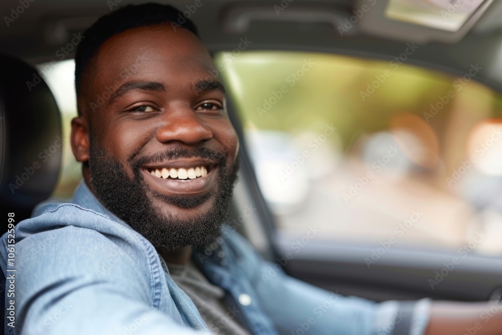 Mixed race man driving a car adult smile happy. Mixed race man driving a car adult smile happy.
