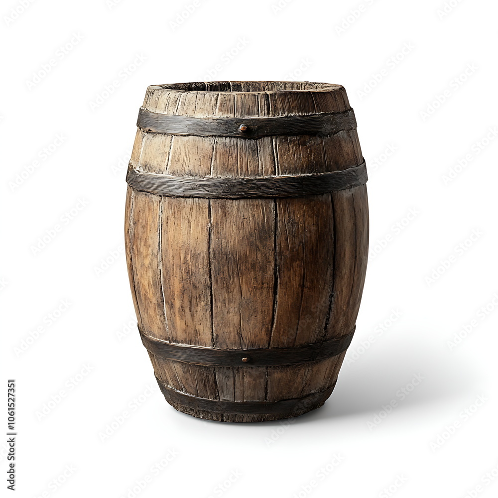 Wooden barrel isolated on a white background Wooden barrel isolated on a white background
