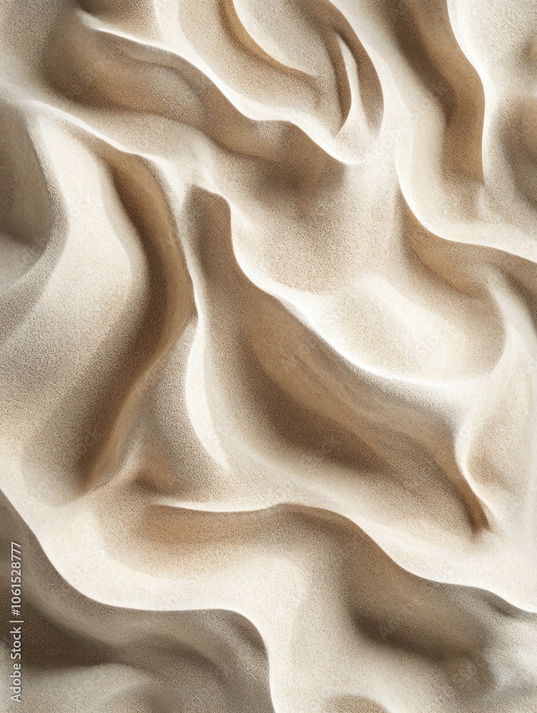 Fototapeta premium Abstract texture resembling flowing sand dunes with soft curves and gradients.