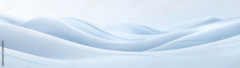 Obraz premium A serene, abstract landscape of soft, white waves suggesting tranquility and calmness.