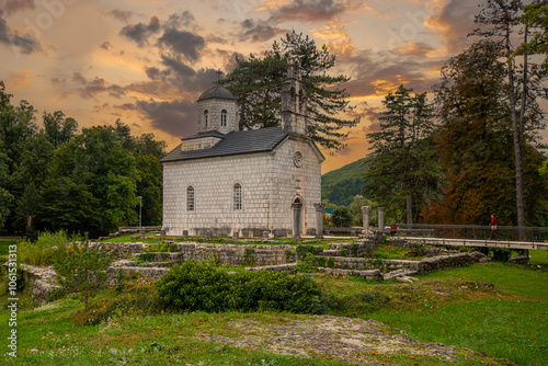 Obraz na płótnie The Court (Castle) Church in Cetinje, Montenegro w salonie