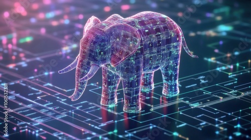 Hadoop ecosystems processing large datasets in distributed computing photo