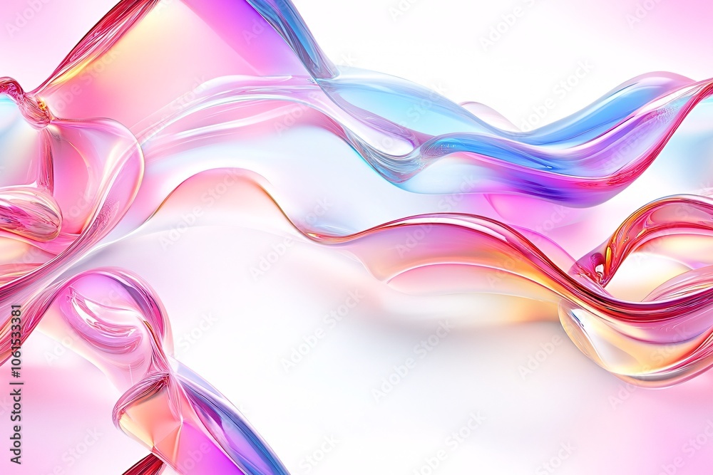 Naklejka premium Colorful Flowing Transparent Glass Layers