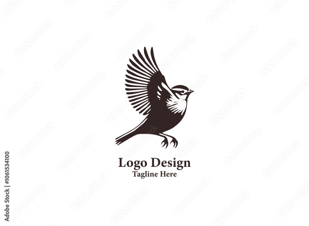 Obraz premium Minimalist Bird, Bird Silhouette vector