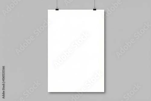 Blank Poster on Wall for Artistic Expression Enhancing Room's Aesthetic and Inspirational Atmosphere