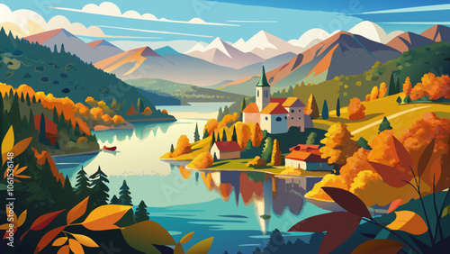 beautiful lakes landscape fall season - Plitvice Lakes - Croatia travel destination