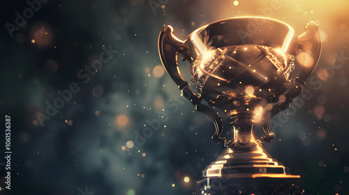 a bright trophy shines, symbolizing achievement and success. generative ai