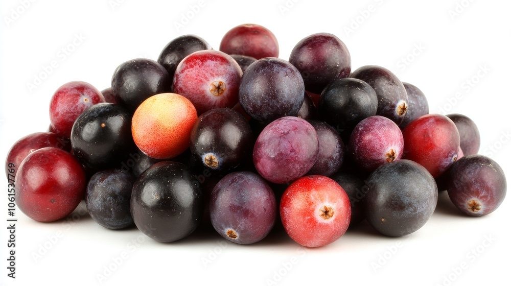 Fresh Organic Cranberries and Blueberries Isolated on White Background Fresh Organic Cranberries and Blueberries Isolated on White Background