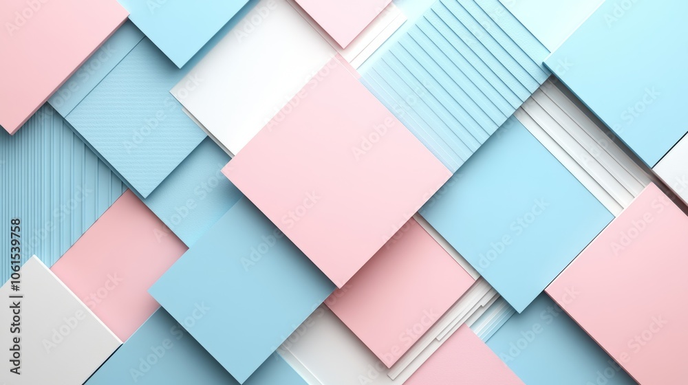 Abstract Geometric Background with Pink Blue and White Squares Abstract Geometric Background with Pink Blue and White Squares