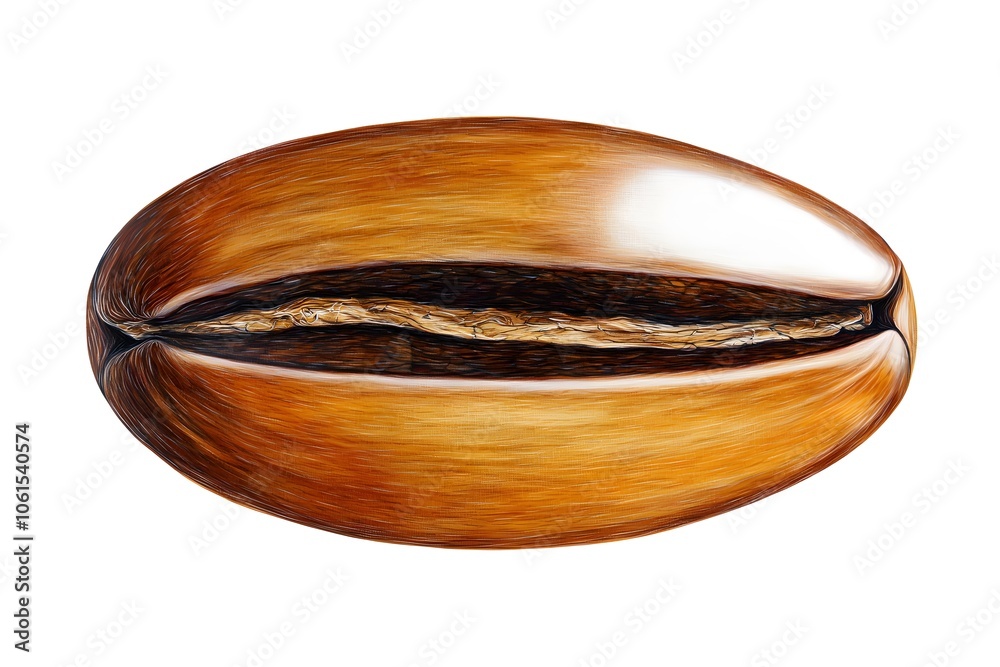 a single coffee bean close-up, detailed texture, rich brown tones, photorealistic, isolated on white background a single coffee bean close-up, detailed texture, rich brown tones, photorealistic, isolated on white background