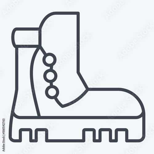 Icon Boots. related to Camping symbol. line style. simple design editable