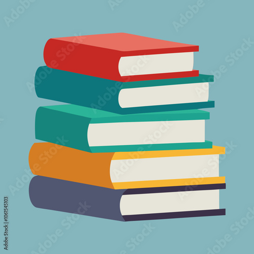 pile of books, stack of colorful books, stack of books