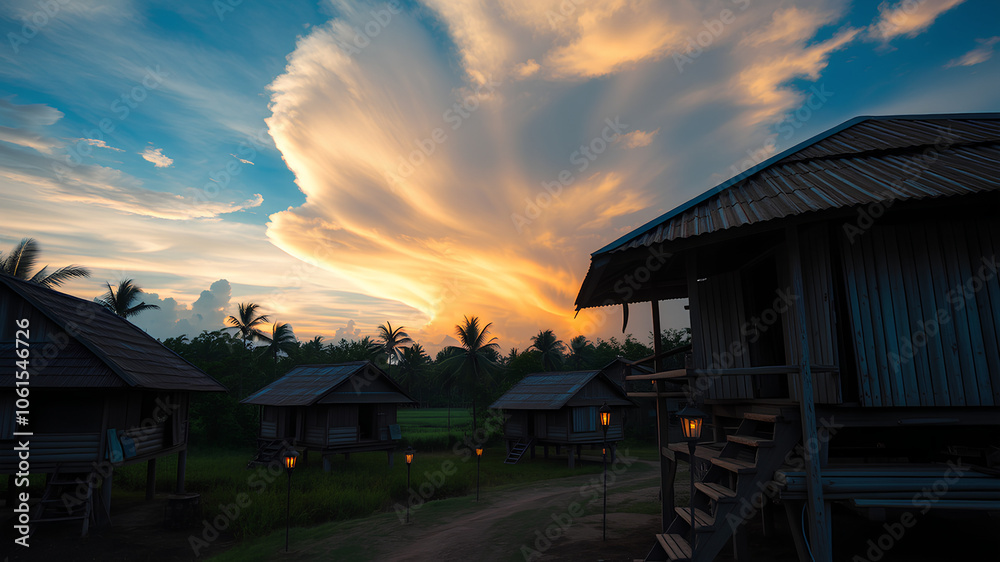 AI image generate a picture of a traditional Malay house AI image generate a picture of a traditional Malay house