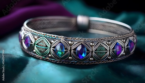 Silver Bracelet with Gemstones